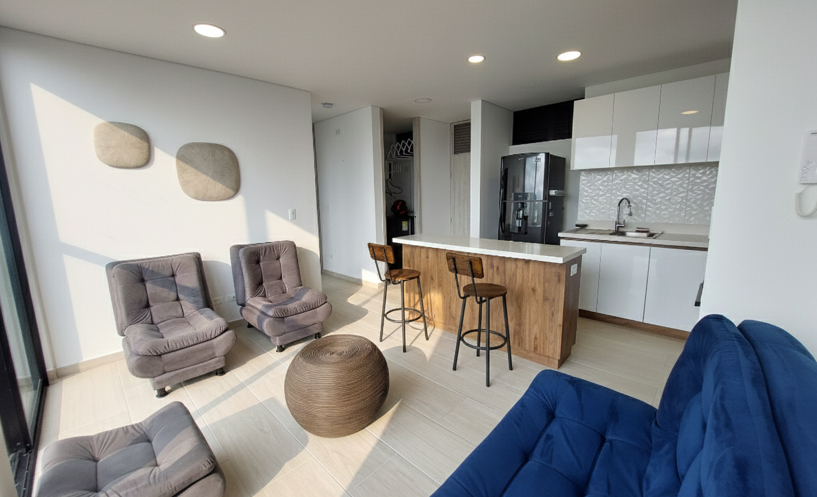 Sala y cocina apartamento Amara